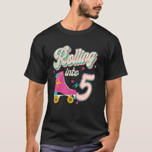 5th Birthday Roller Skates Rolling Into 5 Years Ol T-Shirt