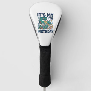 5th Birthday Sea Turtle Underwater Vector Design_1 Golf Head Cover