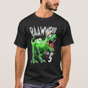 5th Birthday Shirt Birthday Boy T Rex - Kids 5 Yea