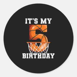5th Birthday Sketll Classic Round Sticker