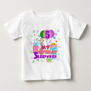 5th Birthday Sleepover Tshirts and Gifts