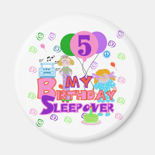 5th Birthday Sleepover Tshirts and Gifts Magnet