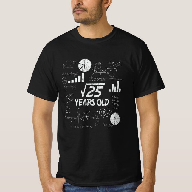 5th Birthday Square Root Math 5 Year Old Bday Gift T-Shirt (Front)