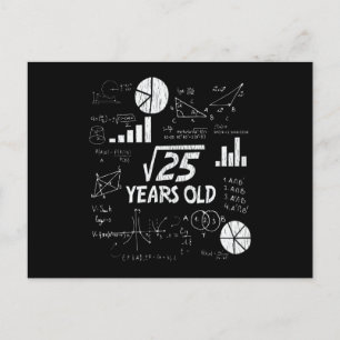 5th Birthday Square Root of 25 - 5 Years Old Bday Postcard
