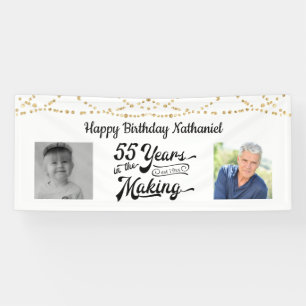 5th Birthday String Lights Retro 2 Photos Banner