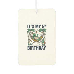 5th Birthday Turtle Hammock Vintage Engraving Desi Car Air Freshener