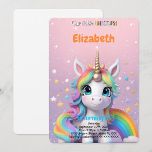5th Birthday Unicorn Invitation