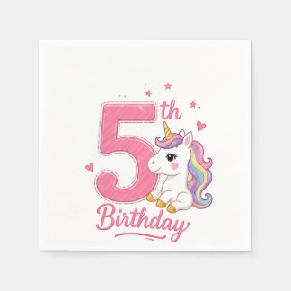 5th Birthday Unicorn Napkins