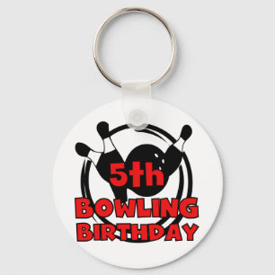 5th Bowling Birthday Tshirts and Gifts Key Ring