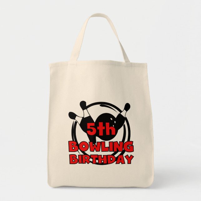 5th Bowling Birthday Tshirts and Gifts Tote Bag (Front)