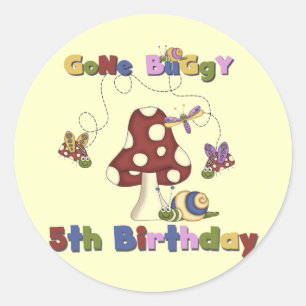 5th Bug Birthday Tshirts and Gifts Classic Round Sticker