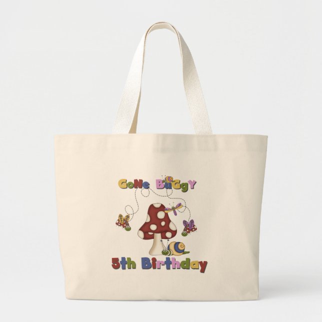 5th Bug Birthday Tshirts and Gifts Large Tote Bag (Front)
