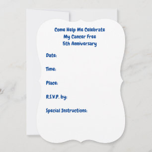 5th Cancer Anniversary Party Invitations