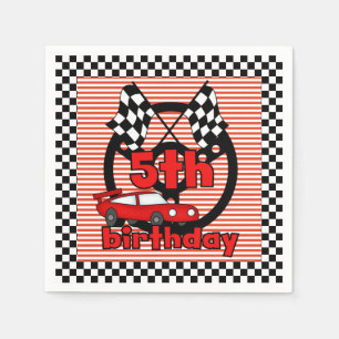 5th Car Racing Birthday Paper Napkins