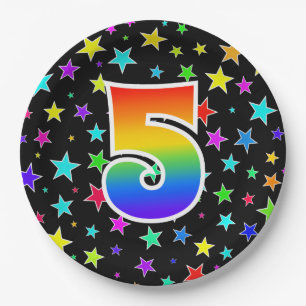 5th Event: Bold, Fun, Colourful Rainbow 5 Paper Plate