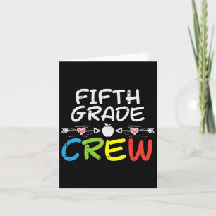5th Fifth Grade Crew First Day Of School Boys Girl Card