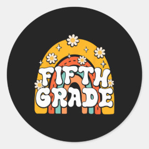 5th Fifth Grade First Day School Back To School Te Classic Round Sticker