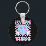 5th Fifth Grade Vibes Smile Face Back To School Te Key Ring<br><div class="desc">5th Fifth Grade Vibes Smile Face Back To School Teacher Girl</div>