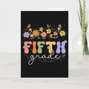 5th Fifth Grade Vibes Smile Face Ck To School Teac Card