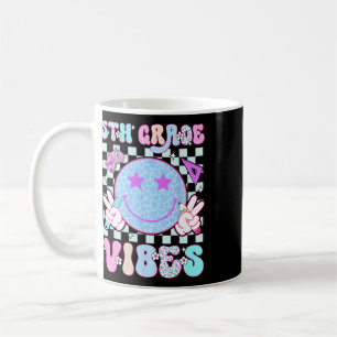 5th Fifth Grade Vibes Smile Face Ck To School Teac Coffee Mug