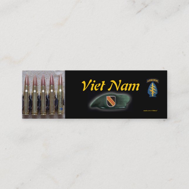 5th flash green berets special forces bookmarker mini business card (Front)