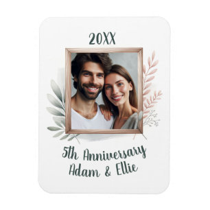 5th Frame Wedding Anniversary Photo Keepsake Magnet