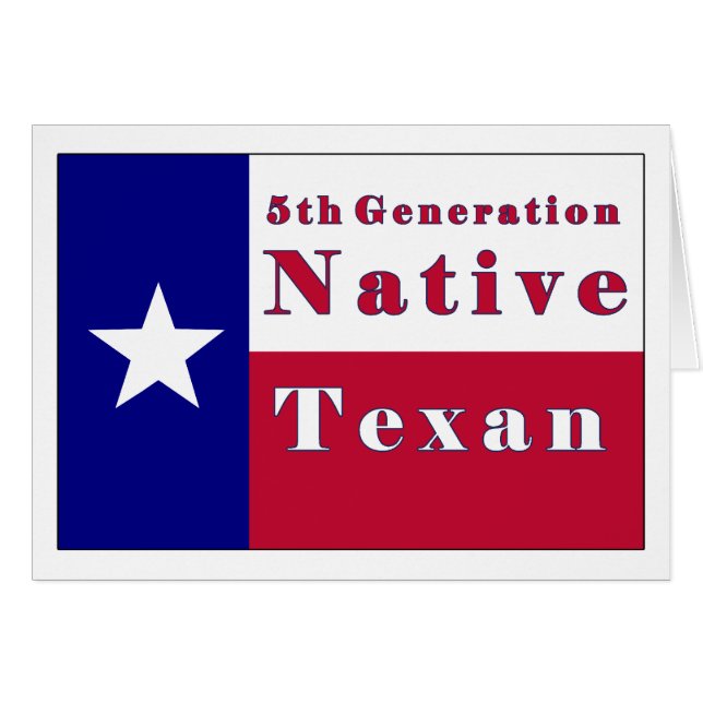 5th Generation Native Texan Flag (Front Horizontal)