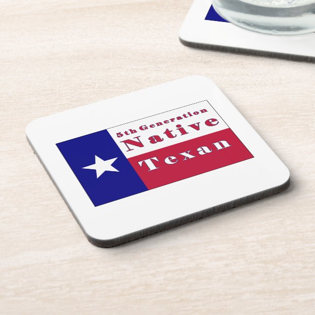 5th Generation Native Texan Flag Coaster (Left Side)