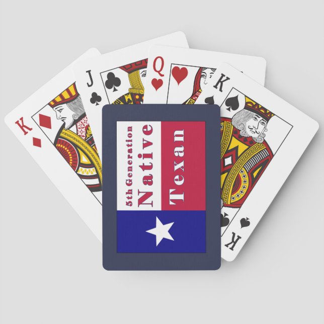 5th Generation Native Texan Flag Playing Cards (Back)