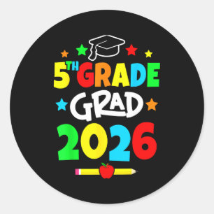 5th grade 2026 fifth grade grad elementary school classic round sticker