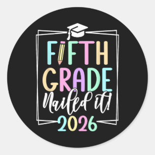 5th Grade 2026 Fifth Grade Grad Elementary School Classic Round Sticker