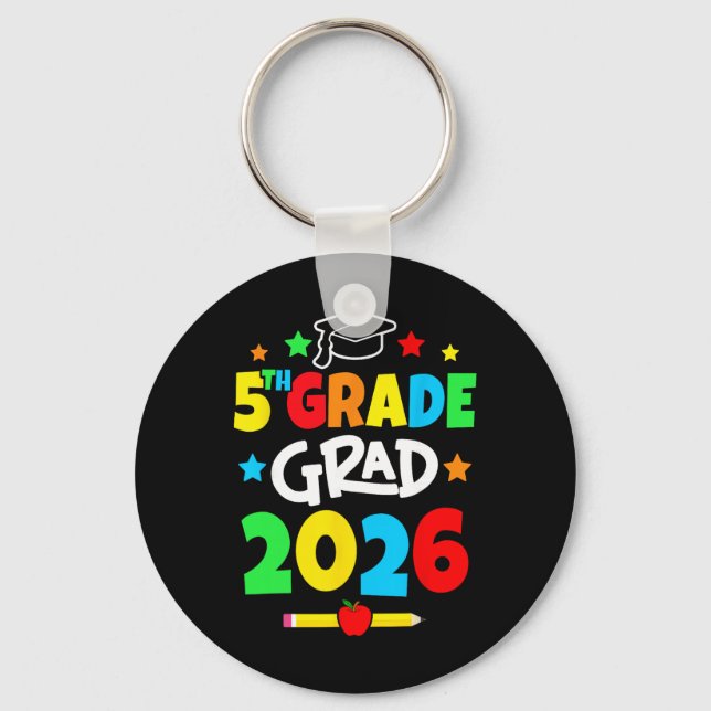 5th Grade 2026 Fifth Grade Grad Elementary School  Key Ring (Front)