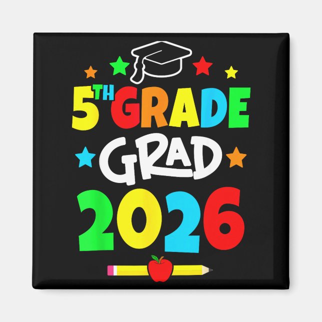 5th grade 2026 fifth grade grad elementary school  magnet (Front)
