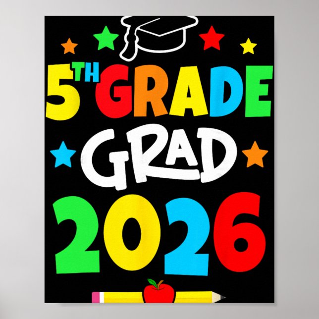 5th Grade 2026 Fifth Grade Grad Elementary School  Poster (Front)