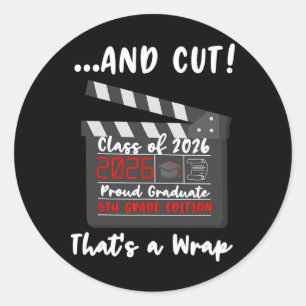 5th Grade 2026 Last Day End Of School Graduation F Classic Round Sticker
