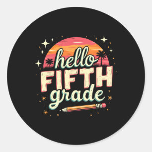 5th Grade Back To School Essentials Classic Round Sticker