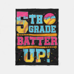 5th Grade Batter Up Softball Baseball Basketball B Fleece Blanket