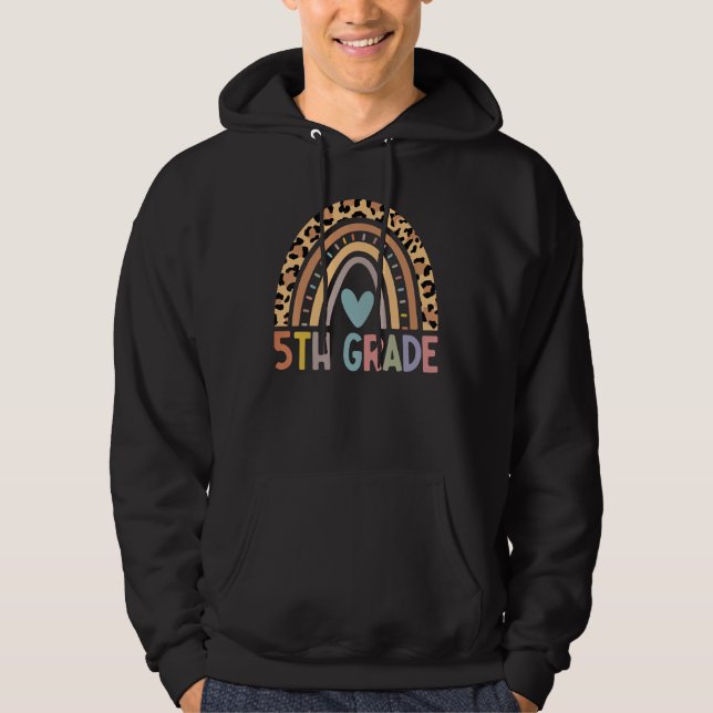 5th grade Boho Rainbow Teacher Student Last Day Of Hoodie (Front)