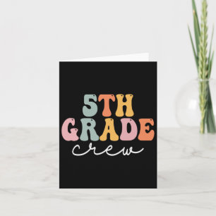 5th Grade Crew Retro Groovy Women Happy First Day  Card