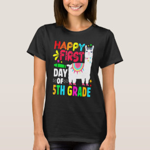 5th Grade Cute Llama Teacher Team Fifth Grade Squa T-Shirt