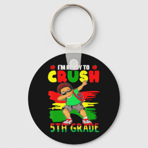 5th Grade Dabbing Black African Boys Back to Schoo Key Ring