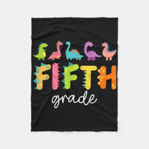 5th Grade Dinosaur Ck To School First Day Of Schoo Fleece Blanket