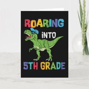 5th Grade Dinosaur First Day School Student Gift Card