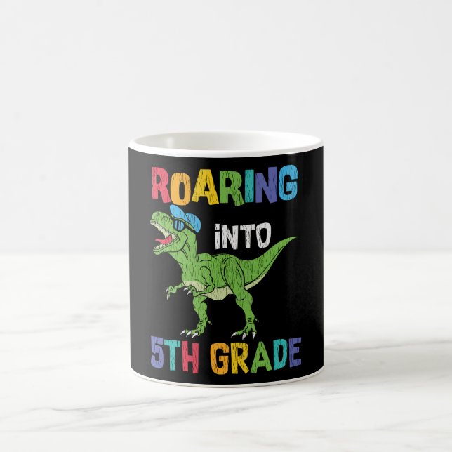 5th Grade Dinosaur First Day School Student Gift Coffee Mug (Center)
