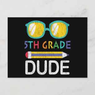 5th Grade Dude Back to School Student Kids Gift Postcard