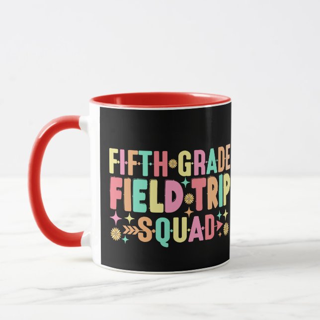 5th Grade Field Trip Squad Teacher Students School Mug (Left)