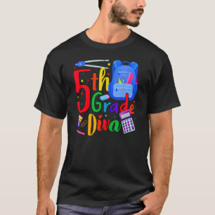 5th Grade Fifth Grader Rocks Back To School Diva T-Shirt