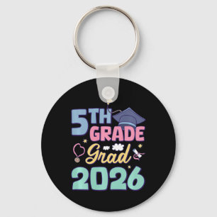 5th Grade Grad Graduation Cl 2026 Premium Tri-blen Key Ring