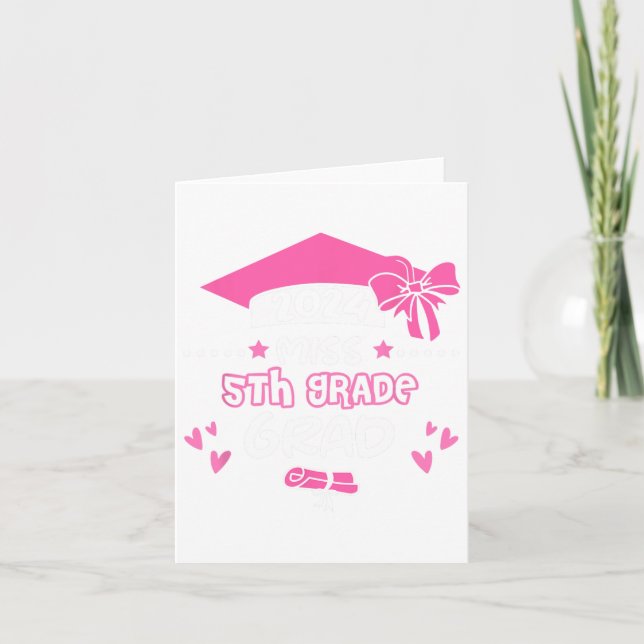 5th Grade Grad Graduation Graduate Cl Of 2024  Card (Front)
