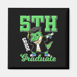 5th Grade Graduate 2026 Dabbing Dinosaur Cl 26 Gra Magnet